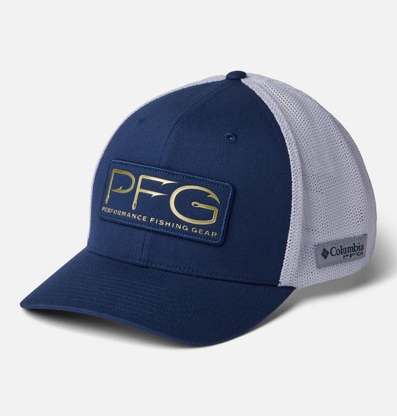 Columbia PFG Mesh Hats Blue For Men's NZ76539 New Zealand